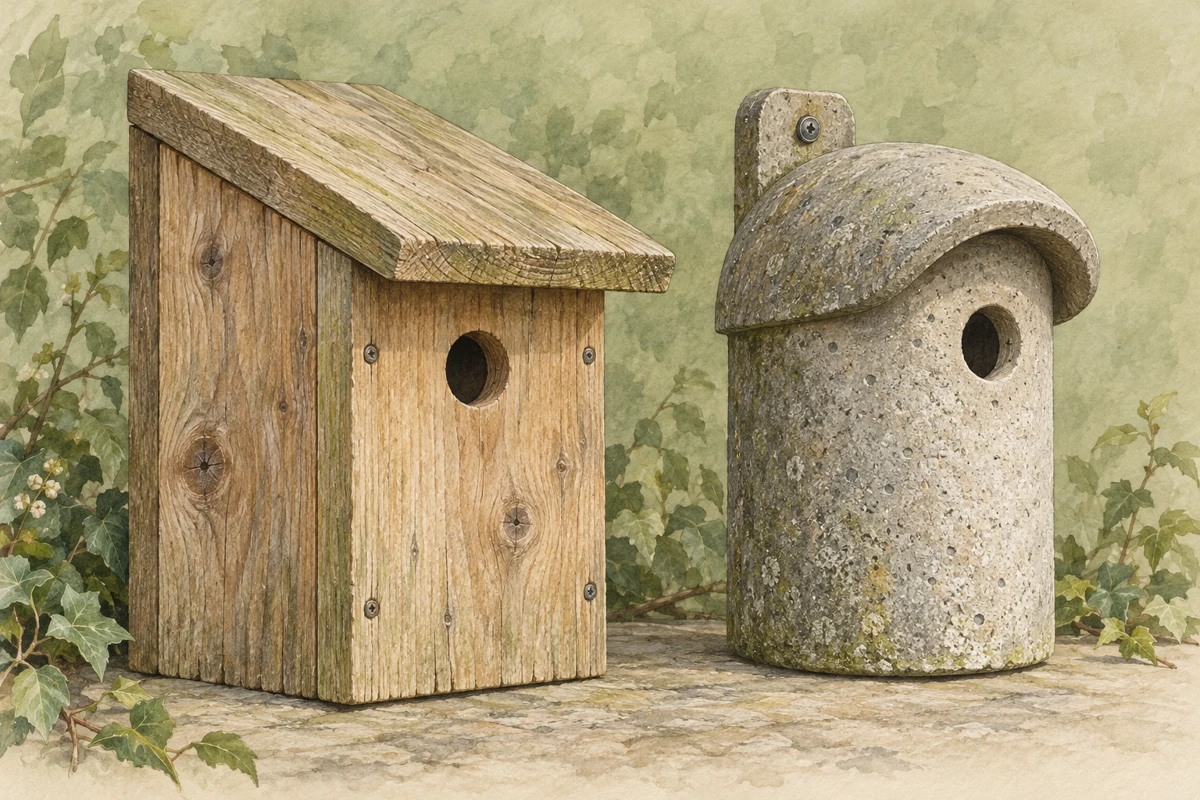 Illustration: Timber or woodcrete: comparing box materials